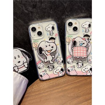 愛珀客可愛史努比磁吸支架適用iPhone17proMax手機殼蘋果16pro個性卡通14Pro動漫13亞克力15promax軟邊硬殼女