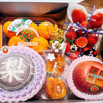 【帕查嬤嬤】🍓《錦・歲華》--日本草莓〡青森蘋果〡新興梨〡柿餅〡日本蜜柑 🍊🧧〡年節精緻水果禮盒