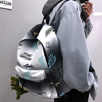 背包男雙肩包ins潮酷高中生漸變背包男日系潮牌大學生書包初中生