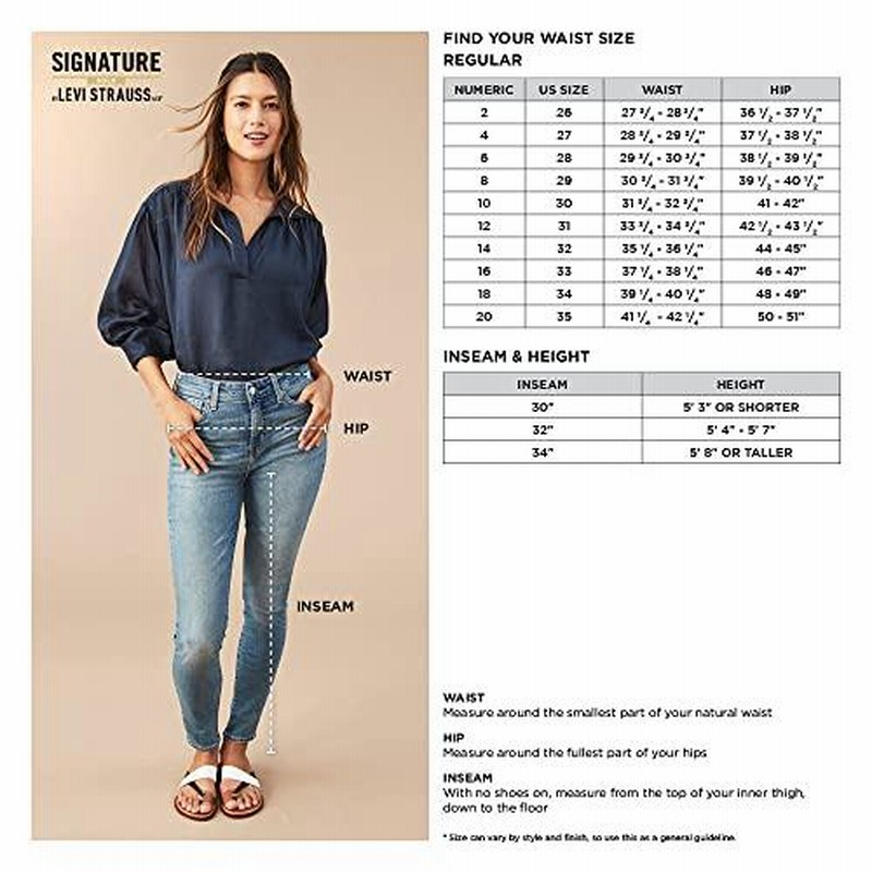 Signature by levi strauss & co size outlet chart