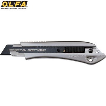 日本OLFA極致系列特専黑刃大型美工刀LTD-AL-LFB銀色磨砂(自動鎖定18mm刀片;防滑橡膠)折刃式切割刀LTD-08後繼款