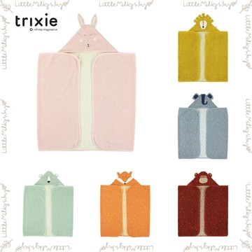 【LMW親子選品】🌿 比利時Trixie - 動物造型有機棉連帽浴巾🌿兒童浴巾 兒童浴袍 吸水兒童浴巾 吸水兒童浴袍