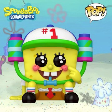 【FUNKO】POP 海綿寶寶-喝汽水涼帽 Drink Hat【墊腳石】卡通周邊 公仔 擺飾