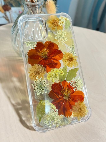 原創 押花手機殼x 秋季秋櫻 押花 乾燥花 犀牛盾 空壓殼 iphone