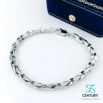 【世紀白金】Pt950鉑金手鍊 騎士鍊手鍊-20cm