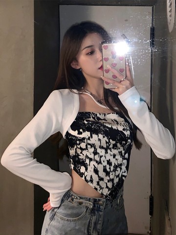 T恤女裝新款春秋季設計感假兩件港味chic風甜辣妹長袖上衣服