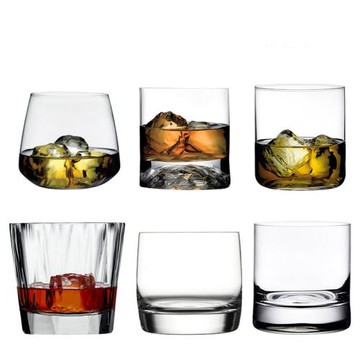水晶玻璃威士忌杯洋酒杯酒吧古典杯烈酒杯啤酒杯家用透明水杯