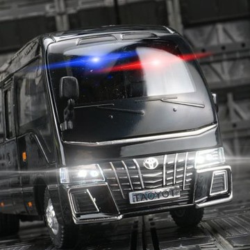 眾源興21025仿真巴士公交車合金模型聲光金屬開門回力面包車兒童