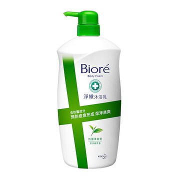蜜妮Biore 淨嫩沐浴乳 抗菌清爽型-潔淨綠茶香 1000ml【康鄰超市】