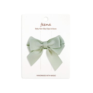 Feena - No.24蝴蝶結髮夾-綠