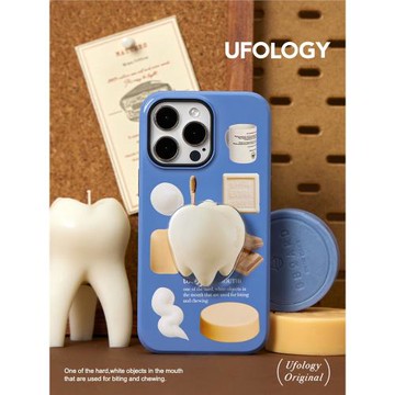 Ufology原創藍色適用iPhone14promax手機殼Ins風13牙齒12韓國菲林16plus全包16promax