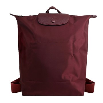 LONGCHAMP LE PLIAGE ONE系列尼龍單色摺疊後背包(中/酒紅)