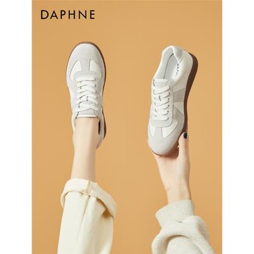 達芙妮德訓鞋女鞋2024年爆款秋冬季平底小白鞋女士運動鞋休閑板鞋