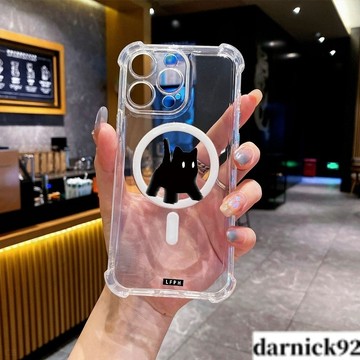 惊吓小猫磁吸充電四角氣墊超級防摔i16PROMAX 蘋果iPhone15 14 13 12 11保護殼