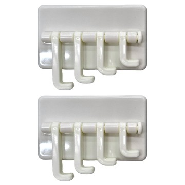 WE CHAMP 多功能多勾無痕鑰匙掛勾 - 白色 尺寸: 3.8*3.2cm  2包