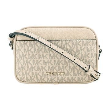Michael Kors Jet Set滿版標誌相機斜背包-小/奶茶/真品平輸