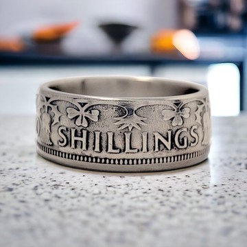 英國錢幣戒指 兩先令 1966, 英國錢幣戒指 男款, 英國鎊