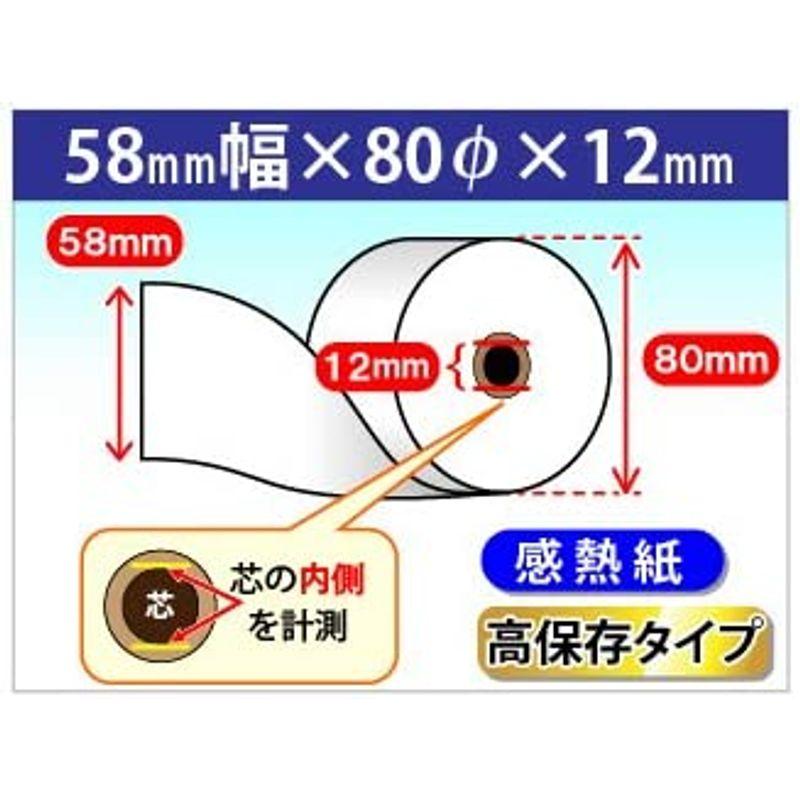 エプソン TRP058-80H 対応 汎用 感熱ロール紙 高保存タイプ （5巻パック）