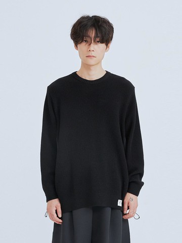 [RE;CODE] Panel Mix Knit Top_RKWAA23602BKX