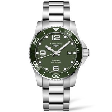 LONGINES浪琴 深海征服者 浪鬼 陶瓷圈 潛水機械腕錶 41mm / L3.781.4.06.6