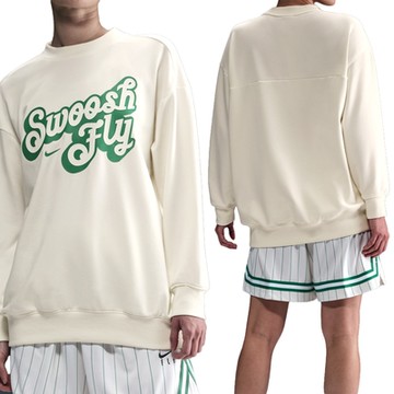 Nike SWSH FLY SSNL FLC Top 女款 米色 大學T 寬鬆 運動 毛圈布 長袖 FZ5515-133