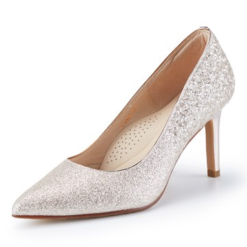 ORIN 閃耀金蔥花嫁尖頭高跟鞋 金色 #24500