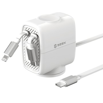 SEEK 100W Type-C&Lightning 智能伸縮線充電站 CB-CRC-D56