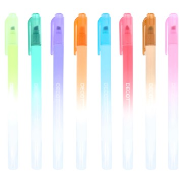 sun-star DECOT 二合一雙頭螢光筆 8支入組-森之歌  酡火紅 + 玫瑰粉 + 藍靛紫 + 鳧藍色 + 蓊翠綠 + 若草綠 + 琥珀橘 + 棕褐色  1組