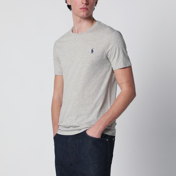 Grey mélange cotton Custom Slim-Fit T-shirt