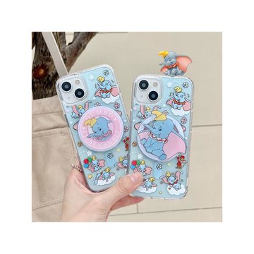 小飛象適用蘋果15磁吸手機殼iPhone14promax帶氣囊支架13全包防摔12可愛卡通11magsafe無線充電ins軟殼保護套