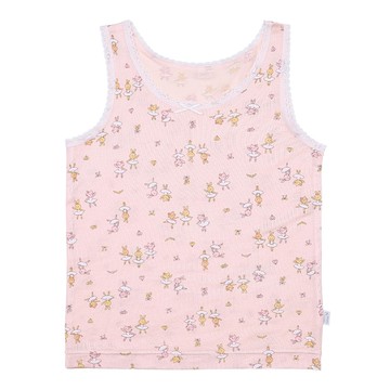 韓國 Ppippilong - 莫代爾親膚絲滑背心內衣(女寶)-動物芭蕾-粉