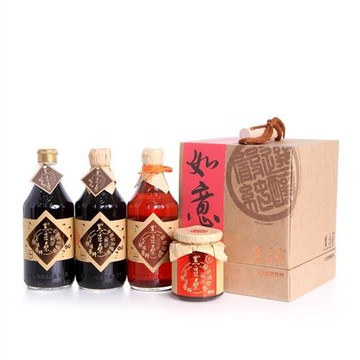 黑豆桑 香辣珍味禮盒組(金醬+缸底+鳳梨淳+辣椒醬)