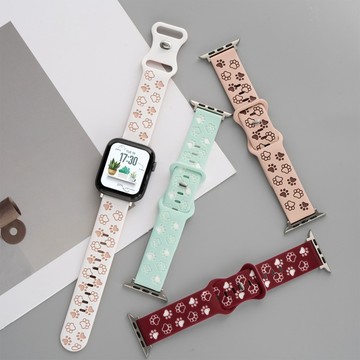 可愛的矽膠錶帶兼容 Apple Watch Ultra 49mm 41 42 44 45 46 系列 11 10 9 8