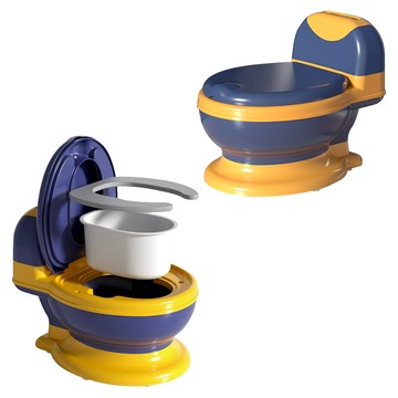  【B&B幸福雜貨】馬桶便器-藍黃PU款 BG68192A15-01