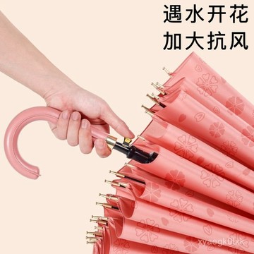 🔥臺灣出貨🔥遇水開花全自動24骨超大長柄雨傘大號雙人商務直桿傘男款女士學生 YYSX