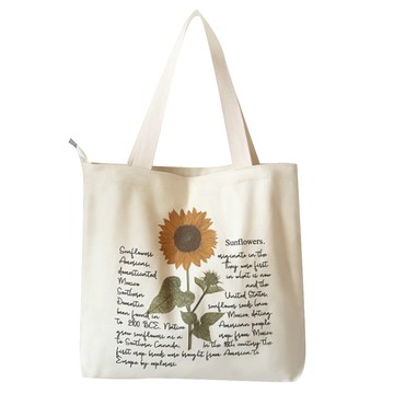 E.City_大容量花朵帆布托特包購物袋