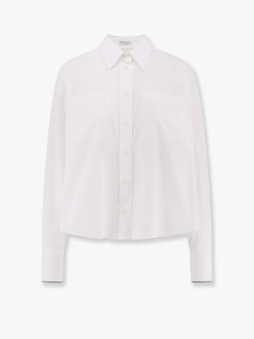 Cotton blend shirt with monili detail - BRUNELLO CUCINELLI - gender_Woman