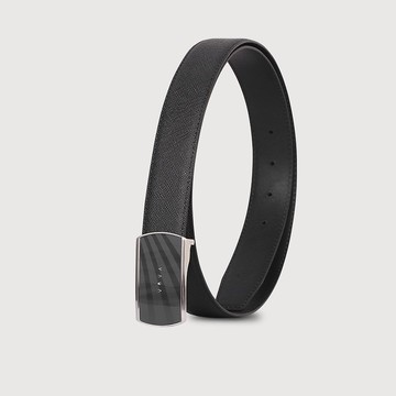 【免費升級送禮包裝】商務型時尚造型釘扣式皮帶-銀色/VA018-006