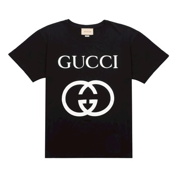 Gucci OFF-WHITE Cotton Oversize With Interlocking G Black