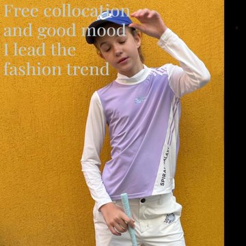 SpiralGalaxy高爾夫女款夏季冰絲防曬速干衣修身薄款女大童上衣