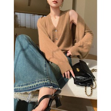 JWUNIQUE酒窩棕色兩件套裝女秋冬2026年針織開衫外套無袖背心上衣