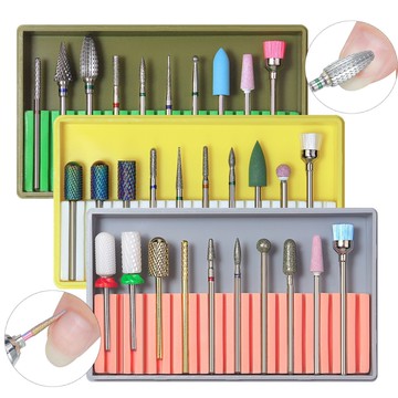 高品質新款打磨美甲工具合金鎢鋼陶瓷美甲打磨頭套裝拋光工具 ph6171