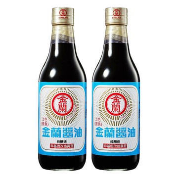 KIMLAN 金蘭 淡色醬油 適合白肉、海鮮料理 非基因改造黃豆  590ml  2瓶