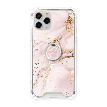 絕版品【獨家款】玫瑰花茶大理石氣墊防摔iPhone手機殼 (附贈同款電鍍指環支架)