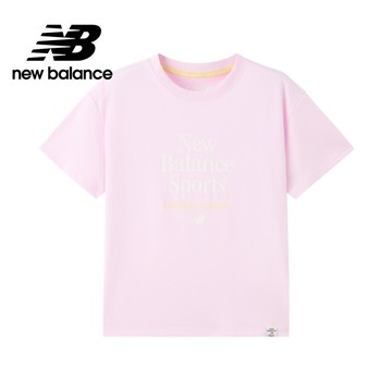 【New Balance】 NB 童裝短袖T恤_中性_粉紅色_7EF2E03WPK
