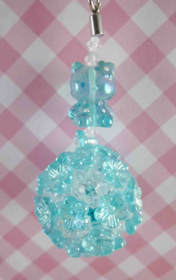 【震撼精品百貨】Hello Kitty 凱蒂貓~KITTY珠珠鈴鐺吊飾-藍色