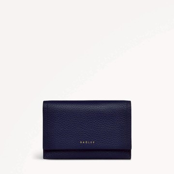 Radley London Womens Leather Oak Street Medium Flapover Purse - Blue Medium