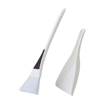 CONDOR 山崎 可掛式手持三角掃帚2件組  米白色  1組