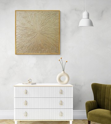 大型抽象金色畫布紋理繪畫