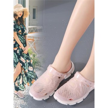 包頭沙灘鞋女拖鞋海邊度假涼拖鞋女外穿ins拖鞋網紅洞洞鞋時尚鞋